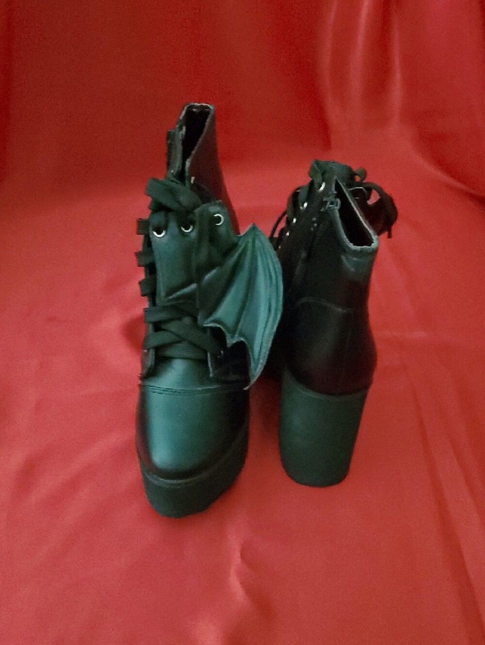 Hot Topic’s Iron Fist's Bat Royalty Black Platform Lace-Up Boots - Picture 9 of 16